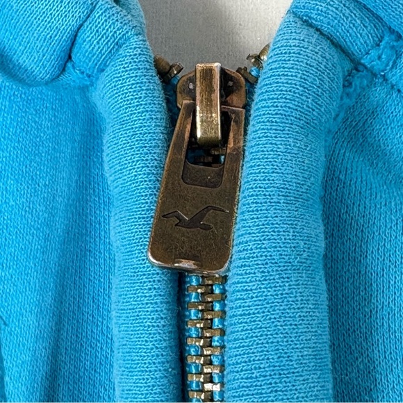HOLLISTER California Y2K Zip Hoodie Jacket S Sky Blue - Picture 10 of 13